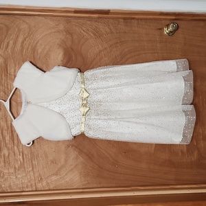 Tulle Dress W/ Capsleeve Faux Fur Shrug